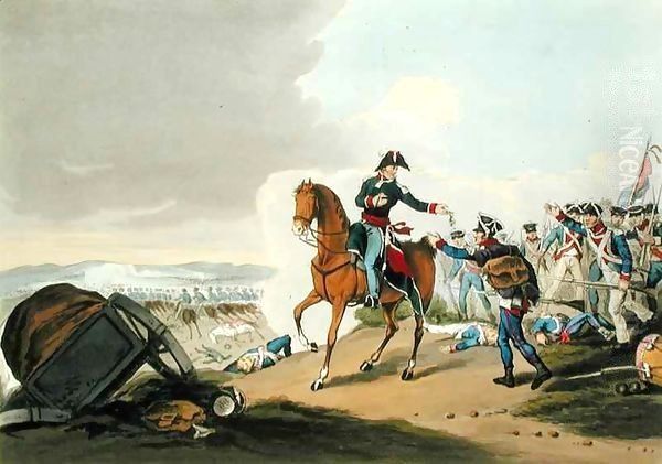 The Prince of Orange at the Battle of Waterloo Oil Painting by John Augustus Atkinson