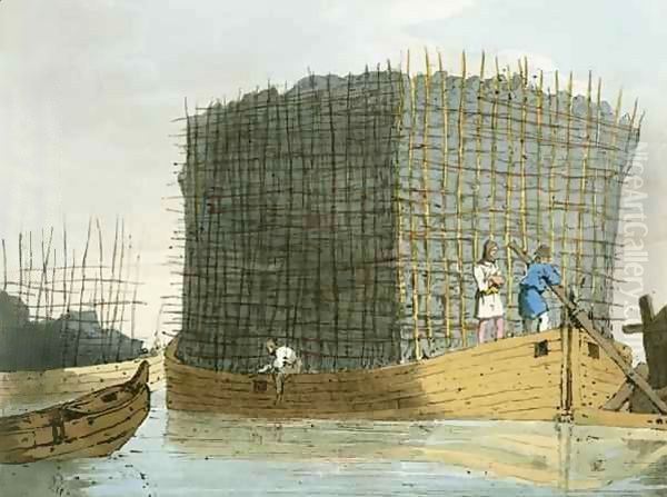 Charcoal Bark Oil Painting by John Augustus Atkinson