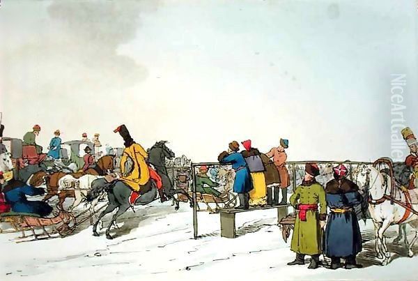 Race Course Oil Painting by John Augustus Atkinson