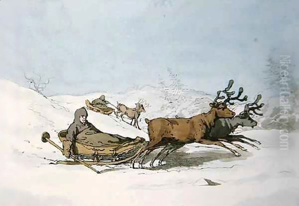 Lapland Sledge Oil Painting by John Augustus Atkinson