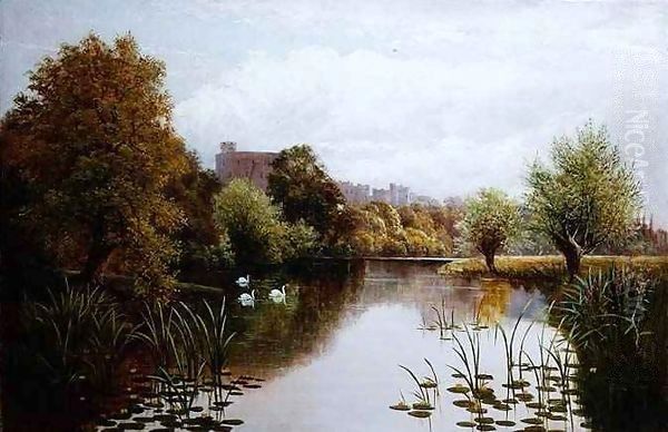 View of Windsor from the Thames Oil Painting by John Atkinson