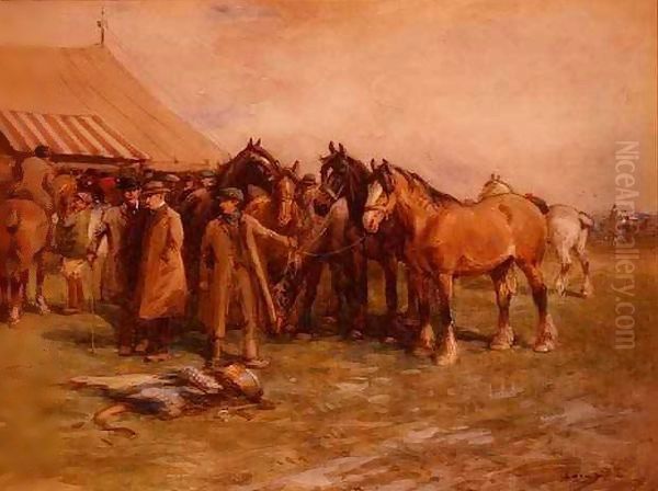 Horse Fair Oil Painting by John Atkinson