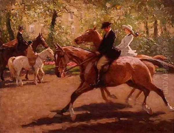 Riders in Rotten Row Oil Painting by John Atkinson