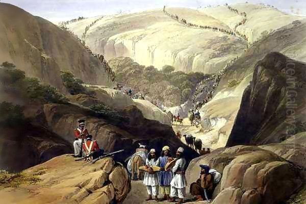 The First Descent Through the Koojah Pass Oil Painting by James Atkinson