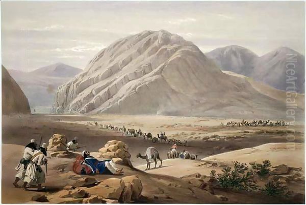 View of the Baba-Naunee Mountain, from 'Sketches in Afghaunistan' Oil Painting by James Atkinson