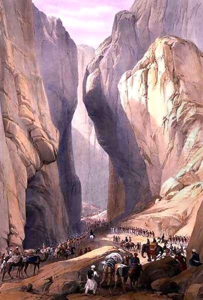 Entrance to the Bolan Pass from Dadur, from 'Sketches in Afghanistan' Oil Painting by James Atkinson