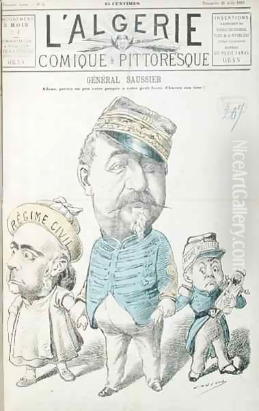 Caricature of General Felix Gustave Saussier (1828-1905), cover of 'L'Algerie Comique Pittoresque' Oil Painting by Salomon Assus