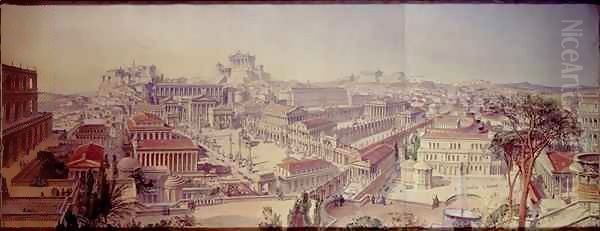 Rome As it Was, Restored After Existing Remains Oil Painting by Arthur Ashpitel