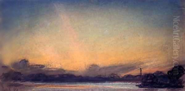 Sunset Oil Painting by William Ascroft