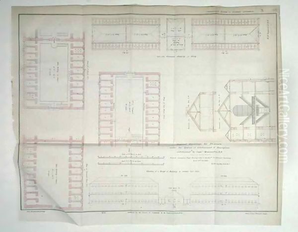 Proposed Buildings for Prisoners under the System of Confinement and Discipline entertained by Captain Machonochie Oil Painting by John Arrowsmith