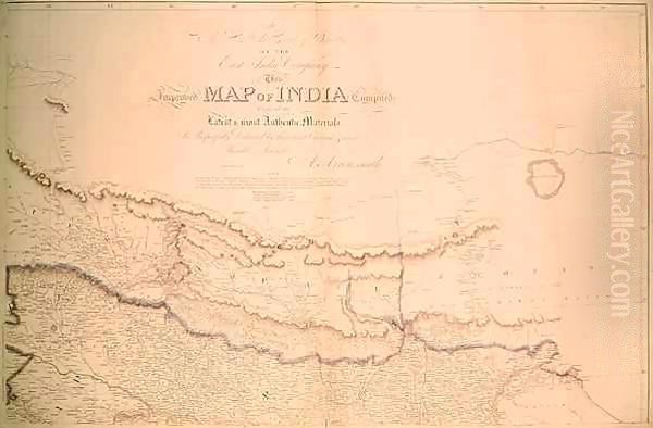 Map of India Oil Painting by Aaron Arrowsmith