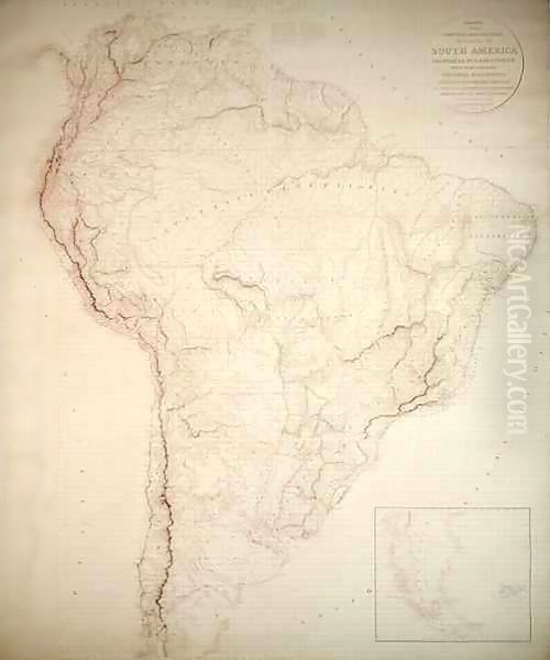 Outlines of the Physical and Political divisions of South America Oil Painting by Aaron Arrowsmith