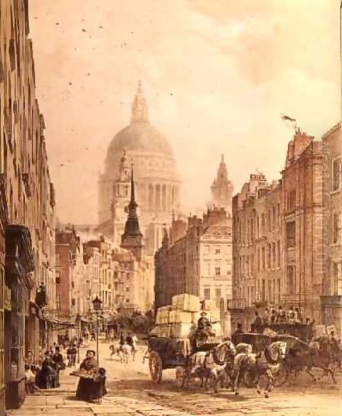 Fleet Street Oil Painting by Louis Jules Arnout