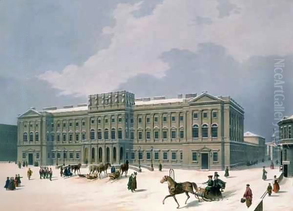 Palace of the Grand Duke of Leuchtenberg in St. Petersburg Oil Painting by Louis Jules Arnout