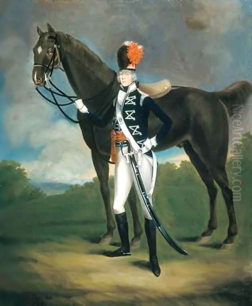 Unidentified officer of the 7th Regiment of Light Dragoons Oil Painting by Richard Arnold