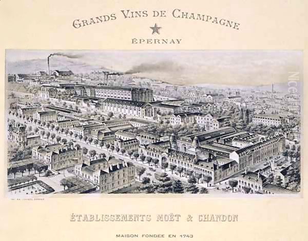 Moet and Chandon company, Epernay Oil Painting by B. Arnaud