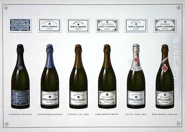 Types of Champagne and Sparkling wine Oil Painting by B. Arnaud