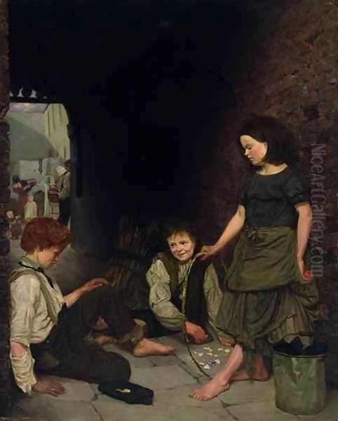 Manchester and Salford Children Oil Painting by Thomas Armstrong