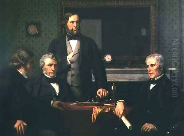 Deputation to Faraday, requesting him to accept the presidency Oil Painting by Edward Armitage