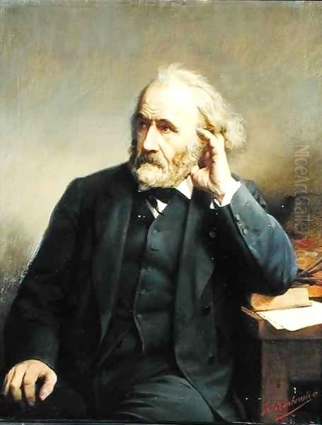 Portrait of Joseph Chenavard (1807-95) Oil Painting by Jean-Francois Armbruster