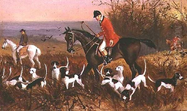 Hunting Scene from Pardon Hall, Essex Oil Painting by Elisabeth Arkwright