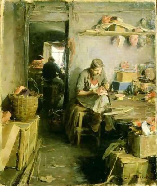 In the Mask Studio Oil Painting by Abram Efimovich Arkhipov