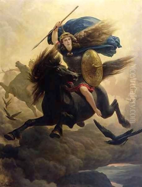 Valkyrie Oil Painting by Peter Nicolai Arbo