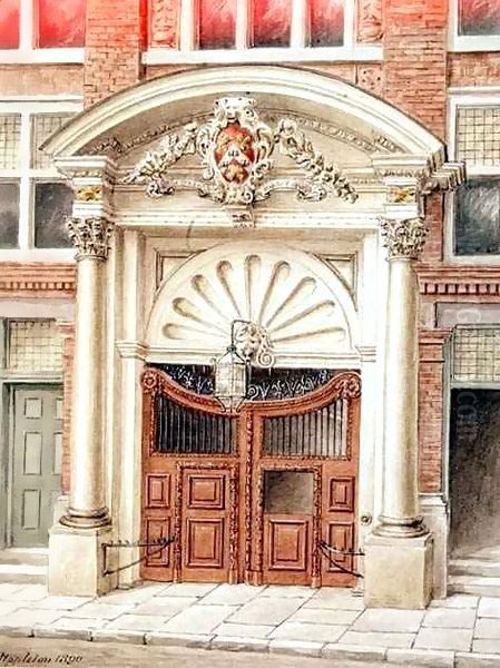 Gateway to Brewers Hall in Addle Street, City of London Oil Painting by J. Appleton