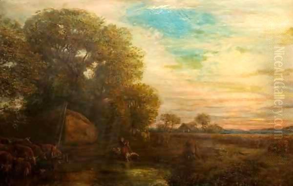 Autumn Evening Oil Painting by Henry Mark Anthony