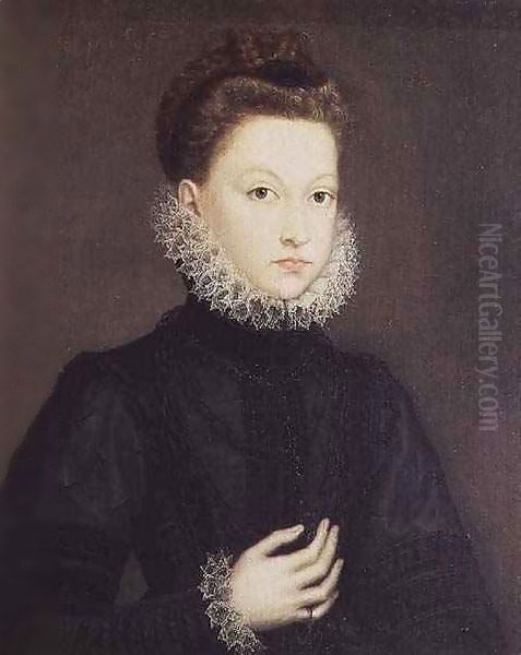 Infanta Isabella Clara Eugenia (1566-1633), daughter of Philip II of Spain (1527-98) and Isabella of Valois (1545-68) Oil Painting by Sofonisba Anguissola