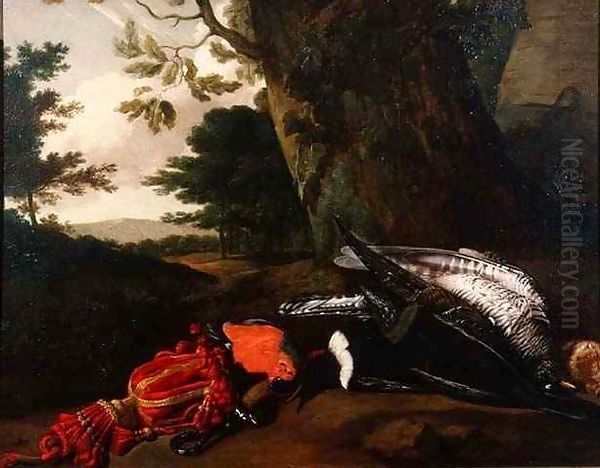 Still Life of Dead Birds Oil Painting by Philips Angel