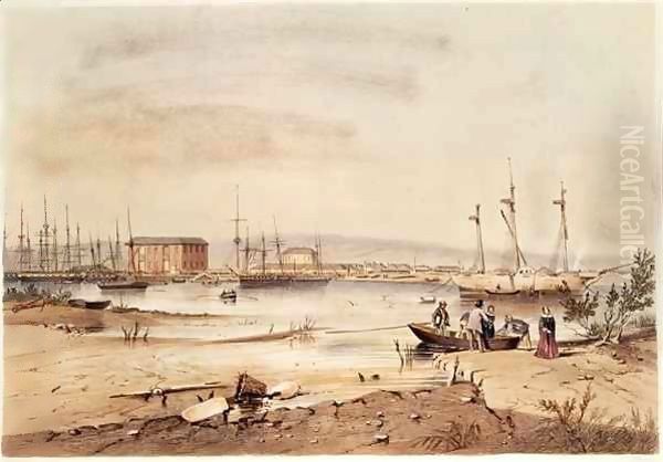 Port Adelaide, from the 'South Australia Illustrated' Oil Painting by George French Angas