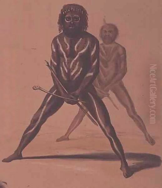 Native Palti dancer from the 'South Australia Illustrated' Oil Painting by George French Angas