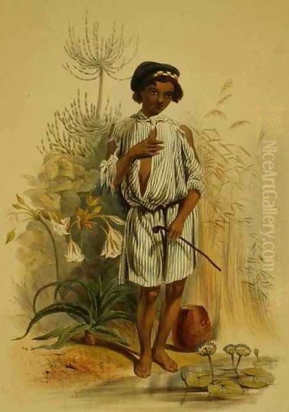 Charley, a Half Caste Kafir Boy Oil Painting by George French Angas