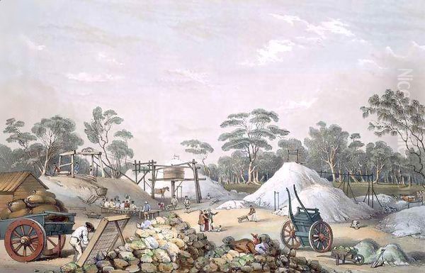 The Kapunda Copper Mine, from 'South Australia Illustrated' Oil Painting by George French Angas