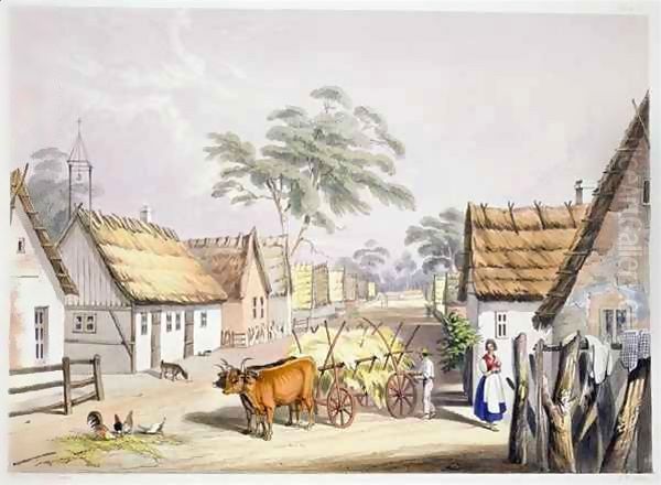 A village of German settlers near Adelaide Oil Painting by George French Angas