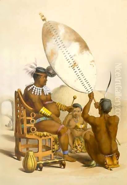 Umpanda the King of the Amazulu 2 Oil Painting by George French Angas