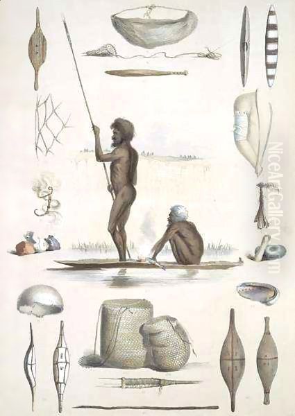 The Aboriginal Inhabitants from 'South Australia Illustrated' Oil Painting by George French Angas