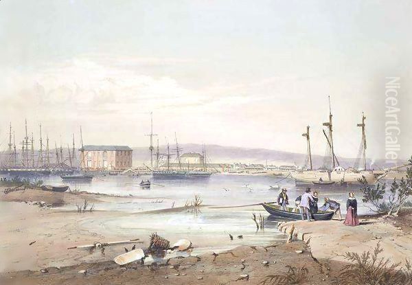 Port Adelaide' from 'South Australia Illustrated Oil Painting by George French Angas