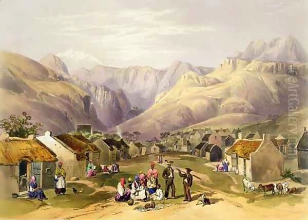 Genadendal, plate 9 from 'The Kafirs Illustrated' Oil Painting by George French Angas