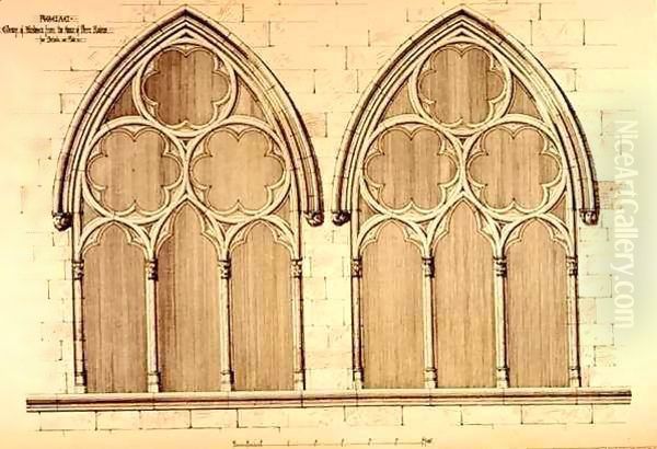 Group of Windows from the House of Pierre Raleine, Figeac, France, from 'Examples of the Municipal, Commercial, and Street Architecture of France and Italy from the 12th to the 15th Century' Oil Painting by R. Anderson