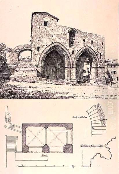 Fonte Branda, Siena, Italy, from 'Examples of the Municipal, Commercial, and Street Architecture of France and Italy from the 12th to the 15th Century' Oil Painting by R. Anderson