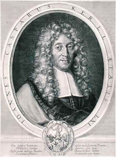 Johann Caspar Kerll (1627-93) Oil Painting by Karl Gustave Amling