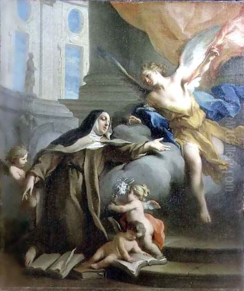 Vision of St. Theresa Oil Painting by Jacopo (Giacomo) Amigoni