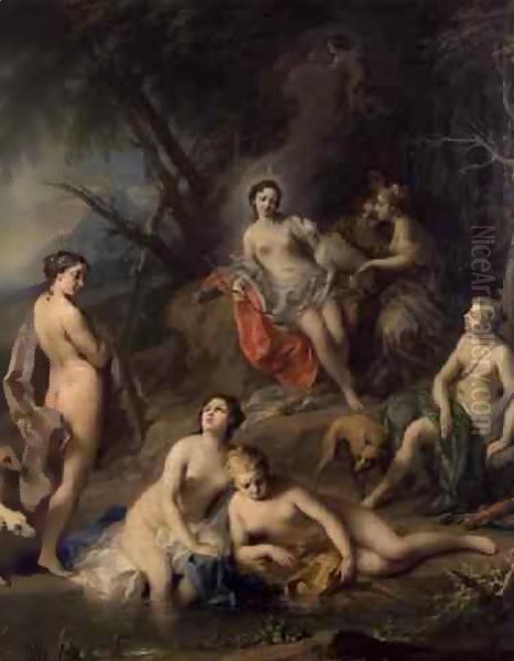 Diana Bathing with her Nymphs Oil Painting by Jacopo (Giacomo) Amigoni