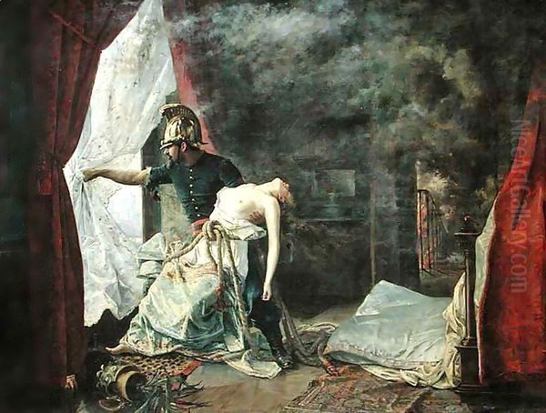 A Rescue in Paris Oil Painting by Eugenio Alvarez Dumont