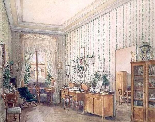 Interior of a sitting room Oil Painting by Franz Alt