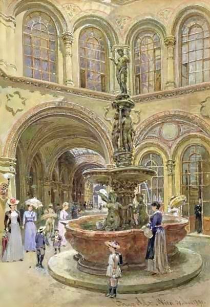 The Bank and Stock Exchange Building, Herrengasse, Vienna Oil Painting by Franz Alt