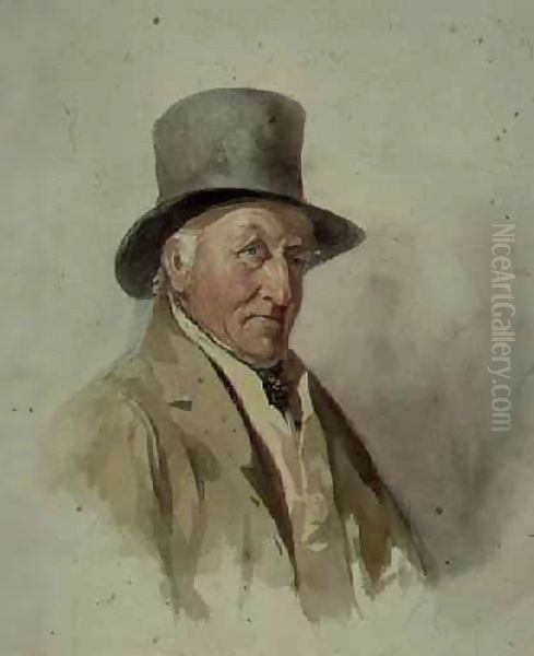 Thomas Worley, Bailiff at Ashurst, at the age of 83 Oil Painting by Allote