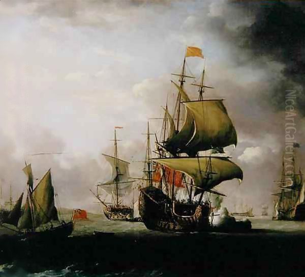 The Royal William returning to England Oil Painting by Thomas Allin